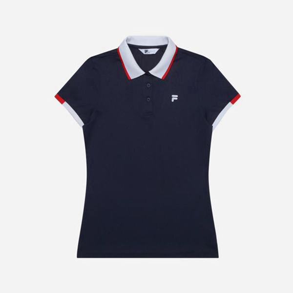 Camisas Polo Fila Mulher Azul Marinho - Fila Golf Pq S/S Outlet Portugal,IFYR-75648